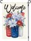4th of July Welcome Garden Flag 12x18 Inch Double Sided Outside Patriotic Floral Mason Jar Summer Daisy Memorial Day Independence Day Outdoor Red White Blue Garden Yard Decoration